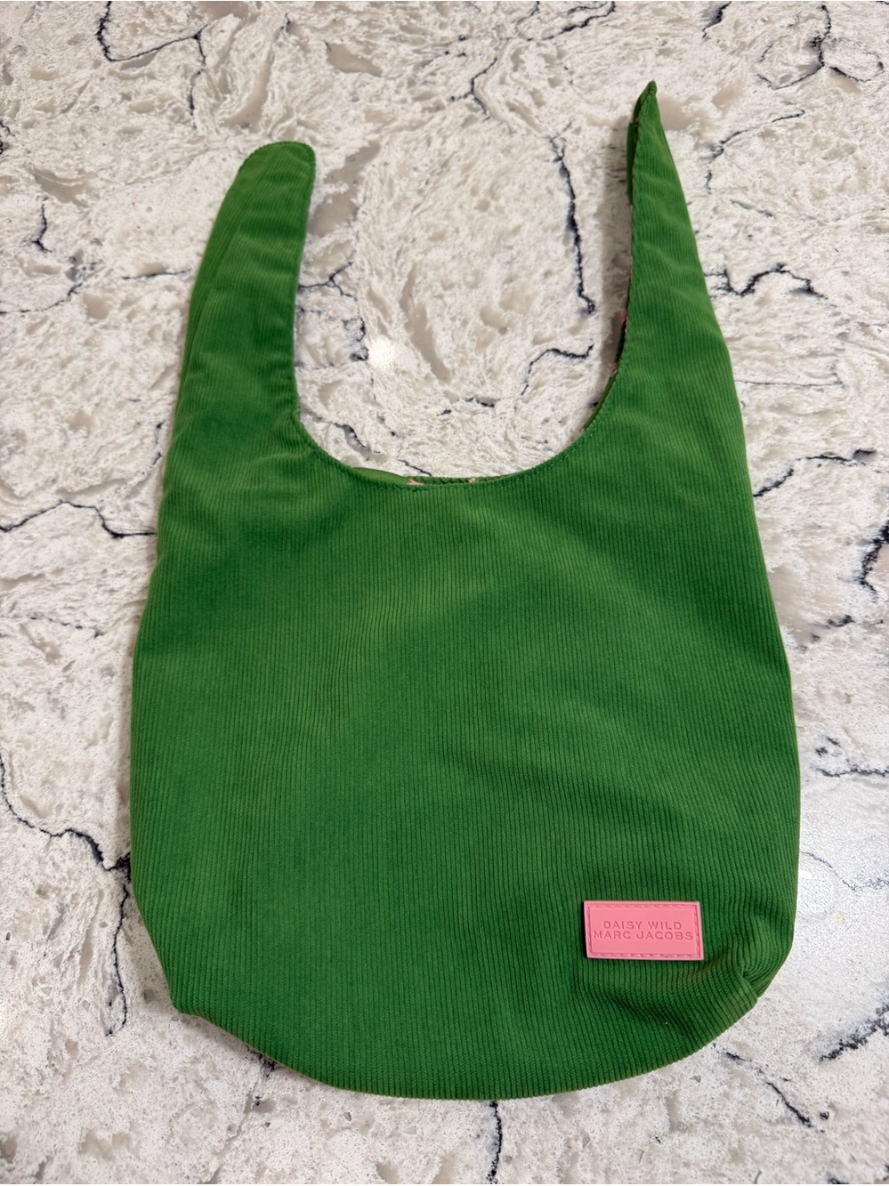Marc Jacobs Daisy Wild Green Corduroy Tie Top Pouch Bag